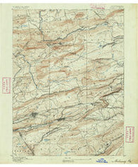 Mahanoy Pennsylvania Historical topographic map, 1:62500 scale, 15 X 15 Minute, Year 1892