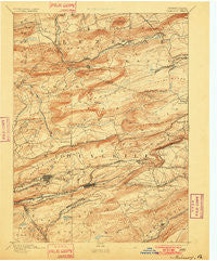 Mahanoy Pennsylvania Historical topographic map, 1:62500 scale, 15 X 15 Minute, Year 1893