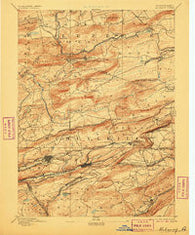 Mahanoy Pennsylvania Historical topographic map, 1:62500 scale, 15 X 15 Minute, Year 1893