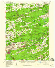 Mahanoy Pennsylvania Historical topographic map, 1:62500 scale, 15 X 15 Minute, Year 1955