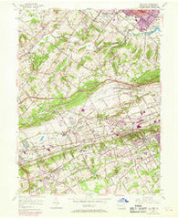 Malvern Pennsylvania Historical topographic map, 1:24000 scale, 7.5 X 7.5 Minute, Year 1955