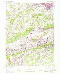 Malvern Pennsylvania Historical topographic map, 1:24000 scale, 7.5 X 7.5 Minute, Year 1955
