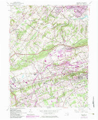 Malvern Pennsylvania Historical topographic map, 1:24000 scale, 7.5 X 7.5 Minute, Year 1955