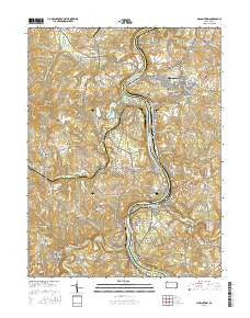 Masontown Pennsylvania Current topographic map, 1:24000 scale, 7.5 X 7.5 Minute, Year 2016