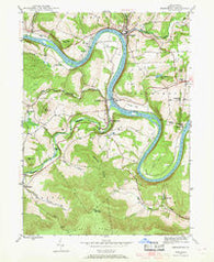 Meshoppen Pennsylvania Historical topographic map, 1:24000 scale, 7.5 X 7.5 Minute, Year 1945