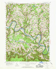Meshoppen Pennsylvania Historical topographic map, 1:62500 scale, 15 X 15 Minute, Year 1945