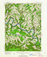 Meshoppen Pennsylvania Historical topographic map, 1:62500 scale, 15 X 15 Minute, Year 1945