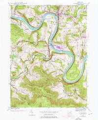 Meshoppen Pennsylvania Historical topographic map, 1:24000 scale, 7.5 X 7.5 Minute, Year 1945