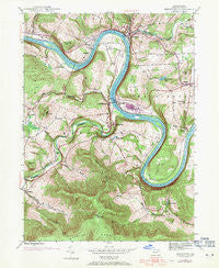 Meshoppen Pennsylvania Historical topographic map, 1:24000 scale, 7.5 X 7.5 Minute, Year 1945