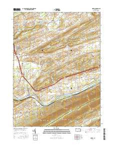 Mexico Pennsylvania Current topographic map, 1:24000 scale, 7.5 X 7.5 Minute, Year 2016