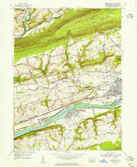 Mifflinville Pennsylvania Historical topographic map, 1:24000 scale, 7.5 X 7.5 Minute, Year 1954