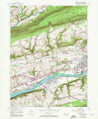 Mifflinville Pennsylvania Historical topographic map, 1:24000 scale, 7.5 X 7.5 Minute, Year 1954