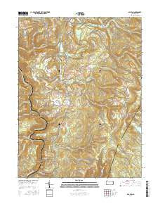 Mill Run Pennsylvania Current topographic map, 1:24000 scale, 7.5 X 7.5 Minute, Year 2016