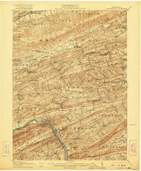 Millerstown Pennsylvania Historical topographic map, 1:62500 scale, 15 X 15 Minute, Year 1907