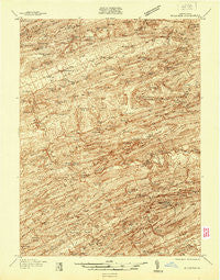 Millheim Pennsylvania Historical topographic map, 1:48000 scale, 15 X 15 Minute, Year 1937