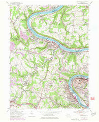Monongahela Pennsylvania Historical topographic map, 1:24000 scale, 7.5 X 7.5 Minute, Year 1954