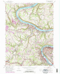 Monongahela Pennsylvania Historical topographic map, 1:24000 scale, 7.5 X 7.5 Minute, Year 1954