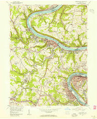 Monongahela Pennsylvania Historical topographic map, 1:24000 scale, 7.5 X 7.5 Minute, Year 1954