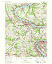 Monongahela Pennsylvania Historical topographic map, 1:24000 scale, 7.5 X 7.5 Minute, Year 1954