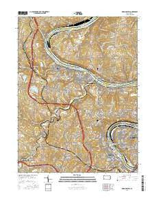 Monongahela Pennsylvania Current topographic map, 1:24000 scale, 7.5 X 7.5 Minute, Year 2016