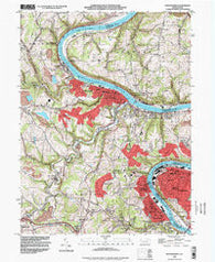 Monongahela Pennsylvania Historical topographic map, 1:24000 scale, 7.5 X 7.5 Minute, Year 1993