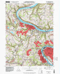 Monongahela Pennsylvania Historical topographic map, 1:24000 scale, 7.5 X 7.5 Minute, Year 1993