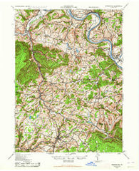 Monroeton Pennsylvania Historical topographic map, 1:62500 scale, 15 X 15 Minute, Year 1943