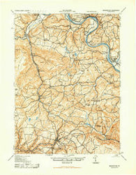 Monroeton Pennsylvania Historical topographic map, 1:62500 scale, 15 X 15 Minute, Year 1943