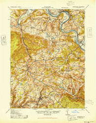 Monroeton Pennsylvania Historical topographic map, 1:62500 scale, 15 X 15 Minute, Year 1943