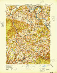 Monroeton Pennsylvania Historical topographic map, 1:62500 scale, 15 X 15 Minute, Year 1943