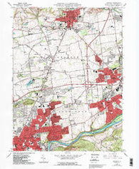Nazareth Pennsylvania Historical topographic map, 1:24000 scale, 7.5 X 7.5 Minute, Year 1964