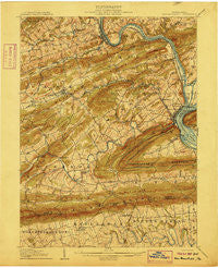 New Bloomfield Pennsylvania Historical topographic map, 1:62500 scale, 15 X 15 Minute, Year 1907