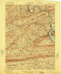 New Bloomfield Pennsylvania Historical topographic map, 1:62500 scale, 15 X 15 Minute, Year 1907