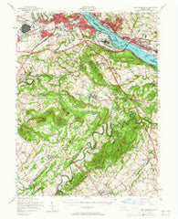 New Cumberland Pennsylvania Historical topographic map, 1:62500 scale, 15 X 15 Minute, Year 1956