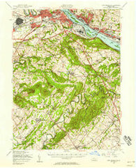 New Cumberland Pennsylvania Historical topographic map, 1:62500 scale, 15 X 15 Minute, Year 1956