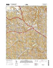 Oakdale Pennsylvania Current topographic map, 1:24000 scale, 7.5 X 7.5 Minute, Year 2016