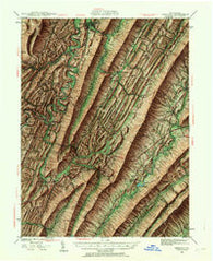 Orbisonia Pennsylvania Historical topographic map, 1:62500 scale, 15 X 15 Minute, Year 1939