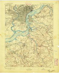 Philadelphia Pennsylvania Historical topographic map, 1:62500 scale, 15 X 15 Minute, Year 1891