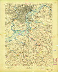 Philadelphia Pennsylvania Historical topographic map, 1:62500 scale, 15 X 15 Minute, Year 1891