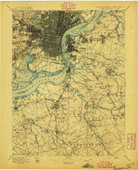 Philadelphia Pennsylvania Historical topographic map, 1:62500 scale, 15 X 15 Minute, Year 1896
