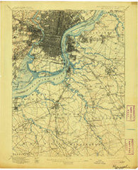 Philadelphia Pennsylvania Historical topographic map, 1:62500 scale, 15 X 15 Minute, Year 1898