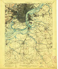 Philadelphia Pennsylvania Historical topographic map, 1:62500 scale, 15 X 15 Minute, Year 1898