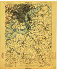 Philadelphia Pennsylvania Historical topographic map, 1:62500 scale, 15 X 15 Minute, Year 1898