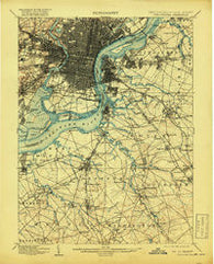 Philadelphia Pennsylvania Historical topographic map, 1:62500 scale, 15 X 15 Minute, Year 1898