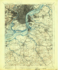 Philadelphia Pennsylvania Historical topographic map, 1:62500 scale, 15 X 15 Minute, Year 1898