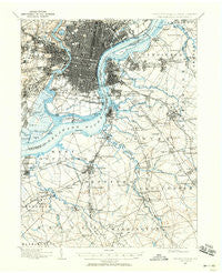 Philadelphia Pennsylvania Historical topographic map, 1:62500 scale, 15 X 15 Minute, Year 1894