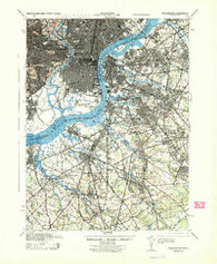 Philadelphia Pennsylvania Historical topographic map, 1:62500 scale, 15 X 15 Minute, Year 1943