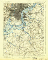 Philadelphia Pennsylvania Historical topographic map, 1:62500 scale, 15 X 15 Minute, Year 1898