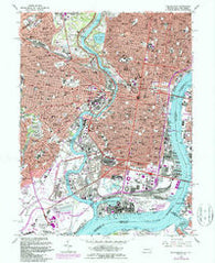 Philadelphia Pennsylvania Historical topographic map, 1:24000 scale, 7.5 X 7.5 Minute, Year 1967
