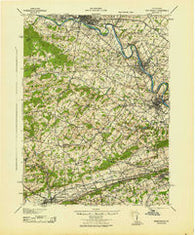 Phoenixville Pennsylvania Historical topographic map, 1:62500 scale, 15 X 15 Minute, Year 1943
